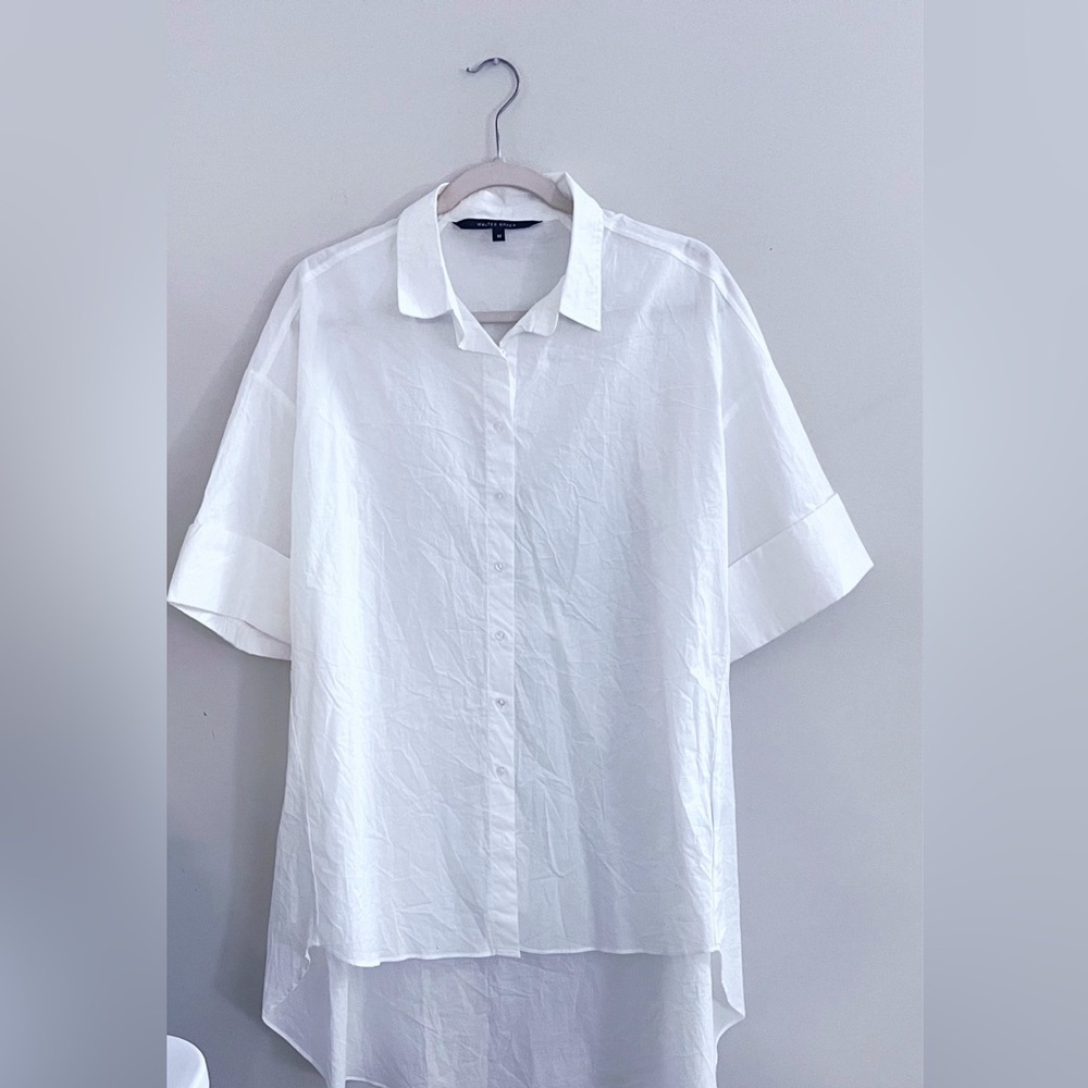 Walter Baker White Button-Down High-Low Shirt